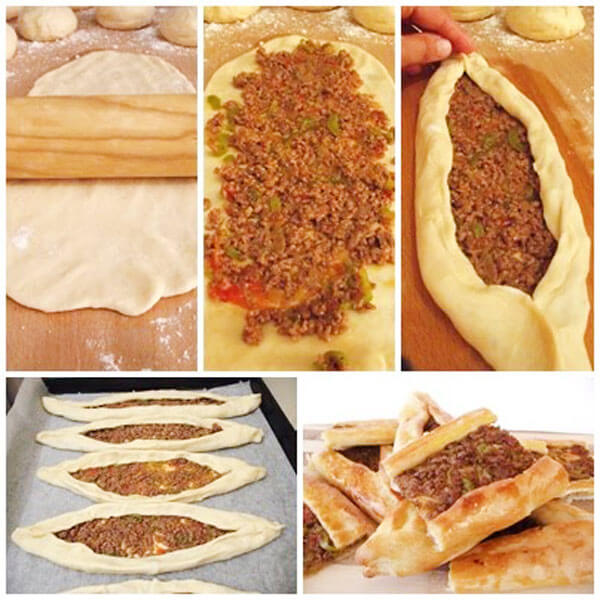 Fladen mit Hackfleisch - Leziz Kıymalı Pide